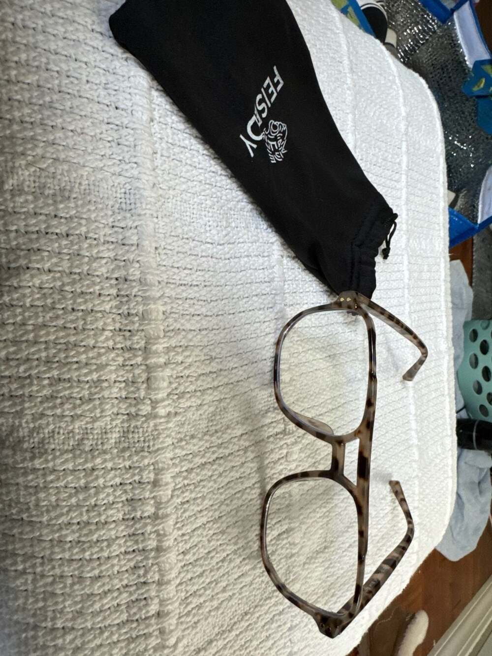 FEISEDY Oversized Square Blue Light Blocking Glasses B2866 Tortoise Frame